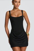 Graceful Tube Top Shoulder Strap Short Strap Hot Girl Dress