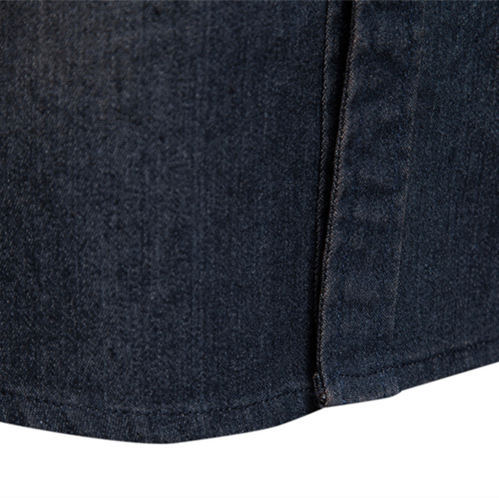 Men's Slim Fit Long Sleeve Denim Shirt — Classic Button-Up Style