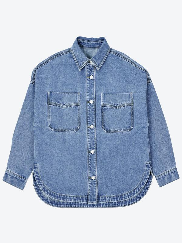 Women's Rabbit Fur-Lined Denim Jacket — Casual Long Sleeve Warm Style