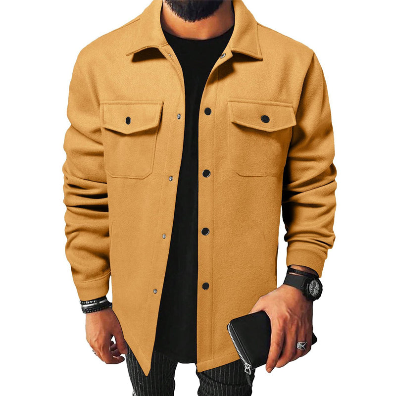 Men's Brushed Flannel Shirt - Thick Casual Button-Up