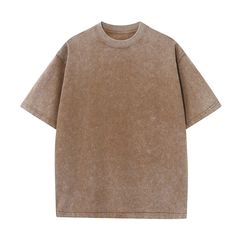 Men's Vintage Washed T-Shirt - 230G Heavy Cotton Oversized Tee