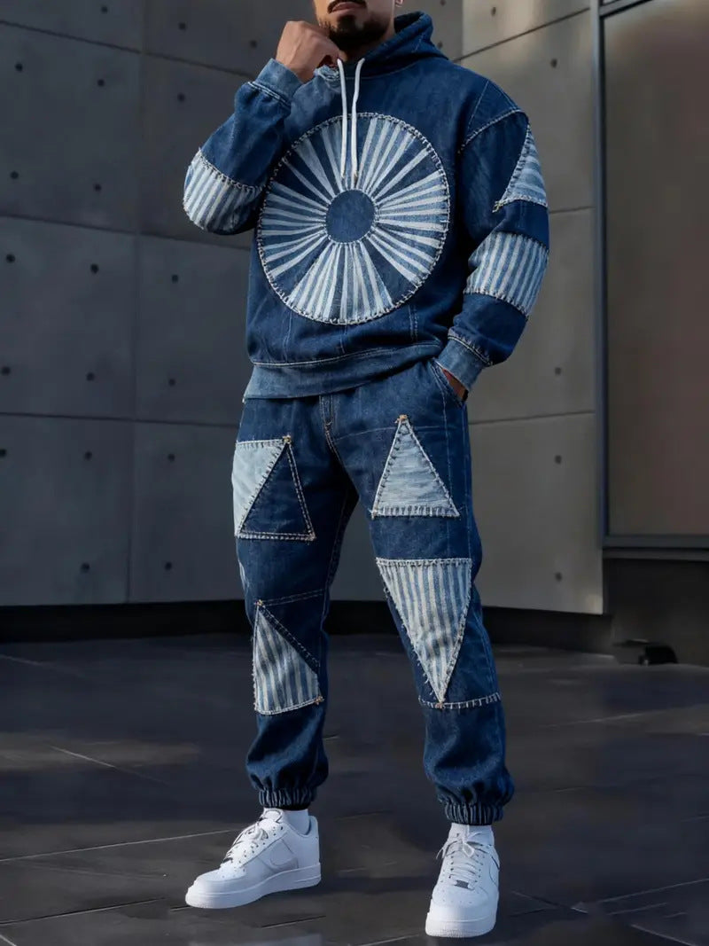 Men's 3D Print Hoodie & Pants Set - Casual Tracksuit
