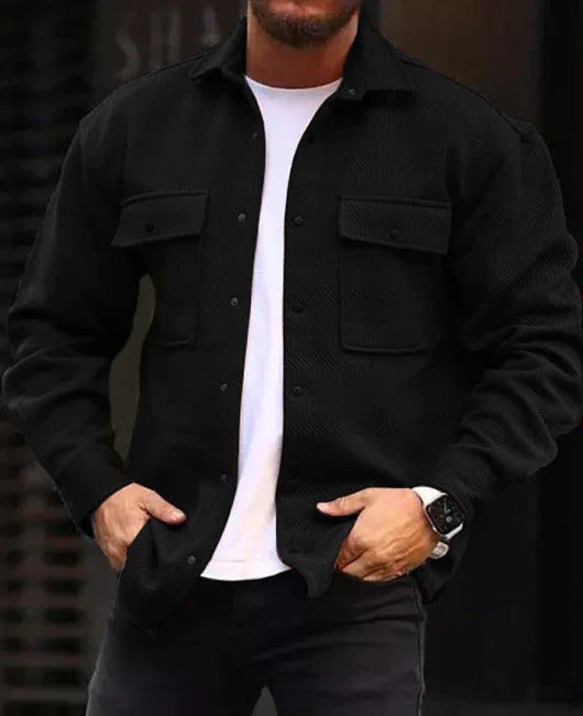 Men's Polo Work Jacket - Fashion Collar Coat