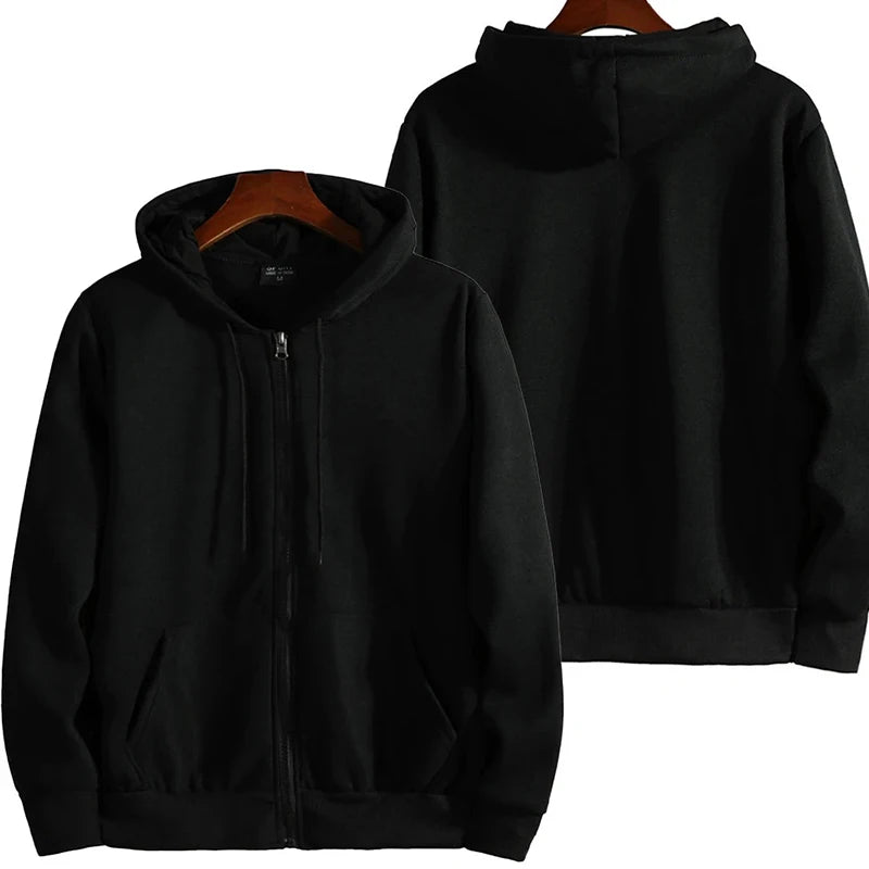 Men's Zipper Hoodie - Long Sleeve Casual Sweatshirt