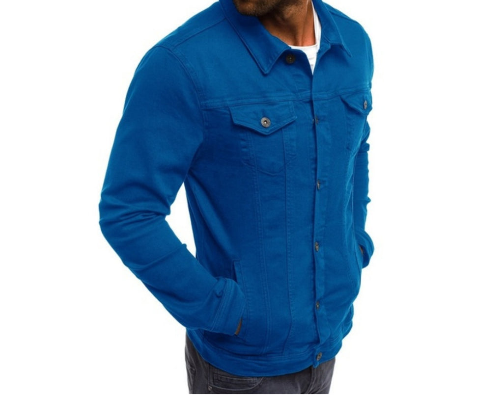 Men's Multi-Pocket Utility Jacket - Slim Fit Cargo Style