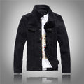 Men's Gray Washed Denim Jacket - Vintage Style Cotton Jacket