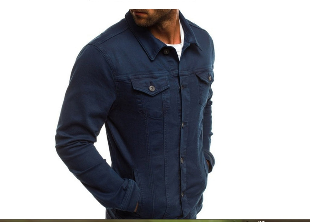 Men's Multi-Pocket Utility Jacket - Slim Fit Cargo Style