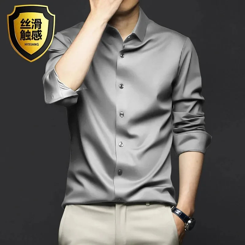 Men's Non-Iron Dress Shirt - Wrinkle Resistant Business Long Sleeve