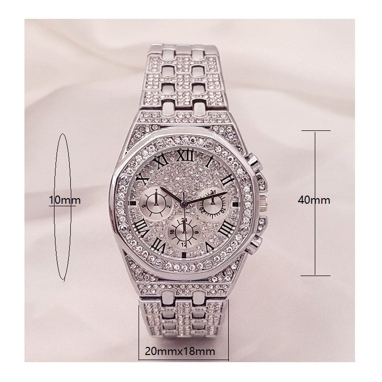Women's Three-Eye Diamond Starry Sky Watch - Gypsophila Quartz Watch
