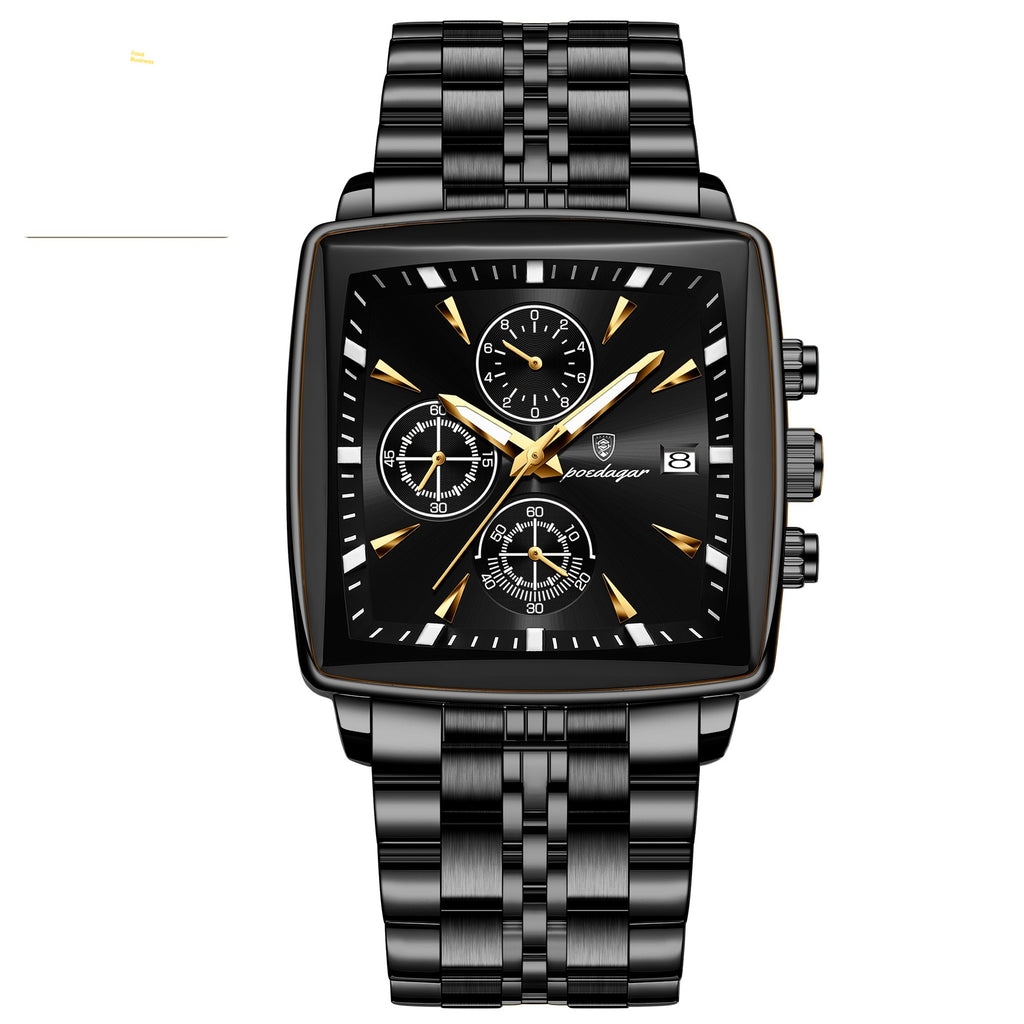 Men's Multifunctional Business Watch - Waterproof Stainless Steel Fashion Watch