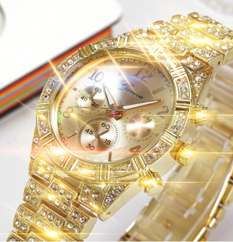 Women's Crystal Quartz Watch - Stainless Steel Bracelet