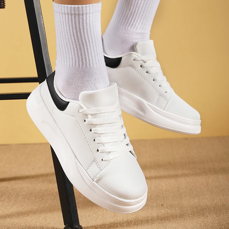 Unisex White Sneakers - Casual Sports Walking Shoes for Men & Women