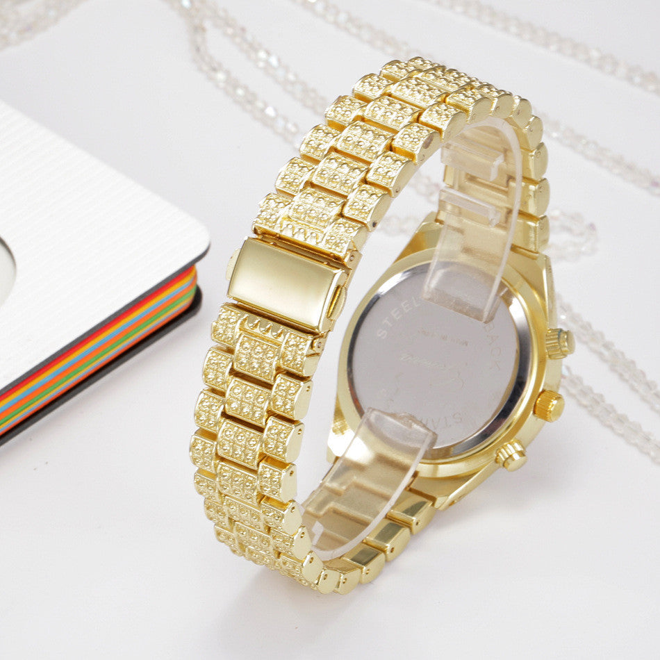 Women's Crystal Quartz Watch - Stainless Steel Bracelet