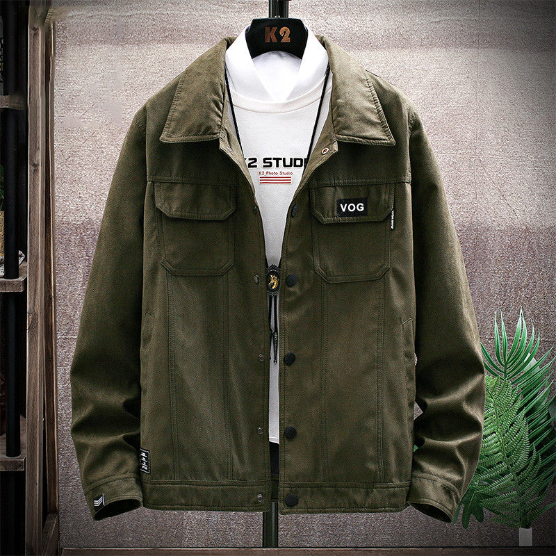 Men's Youth Denim Jacket - Polyester Casual Jacket