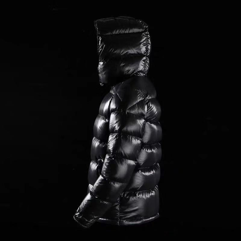 Women's Short Shiny Duck Down Jacket - Pure Color Puffer Coat