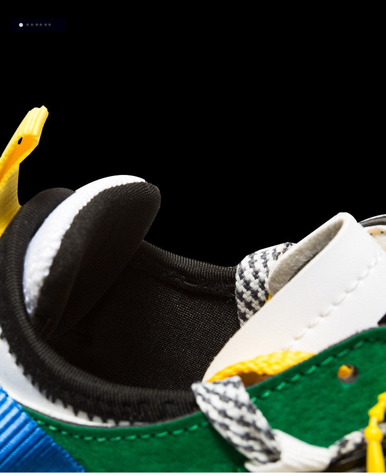 Men's Retro Color Block Platform Sneakers - Thick Sole Height Increasing Shoes