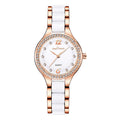 Women's Luxury Quartz Diamond Wrist Watch — Ceramic & Alloy Band with Gift Box