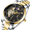 Men's Business Mechanical Watch — Luminous Moon Phase Stainless Steel