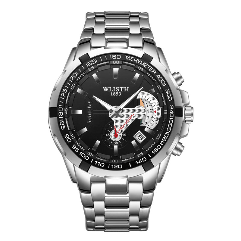 Men's Waterproof Sports Watch - Stainless Steel Quartz