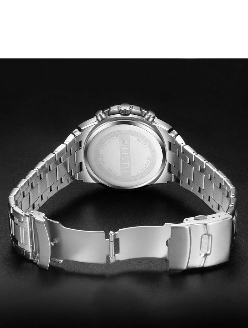 Men's Waterproof Sports Watch - Stainless Steel Quartz