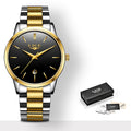 Men's Three-Hand Waterproof Quartz Watch - Classic Casual Watch