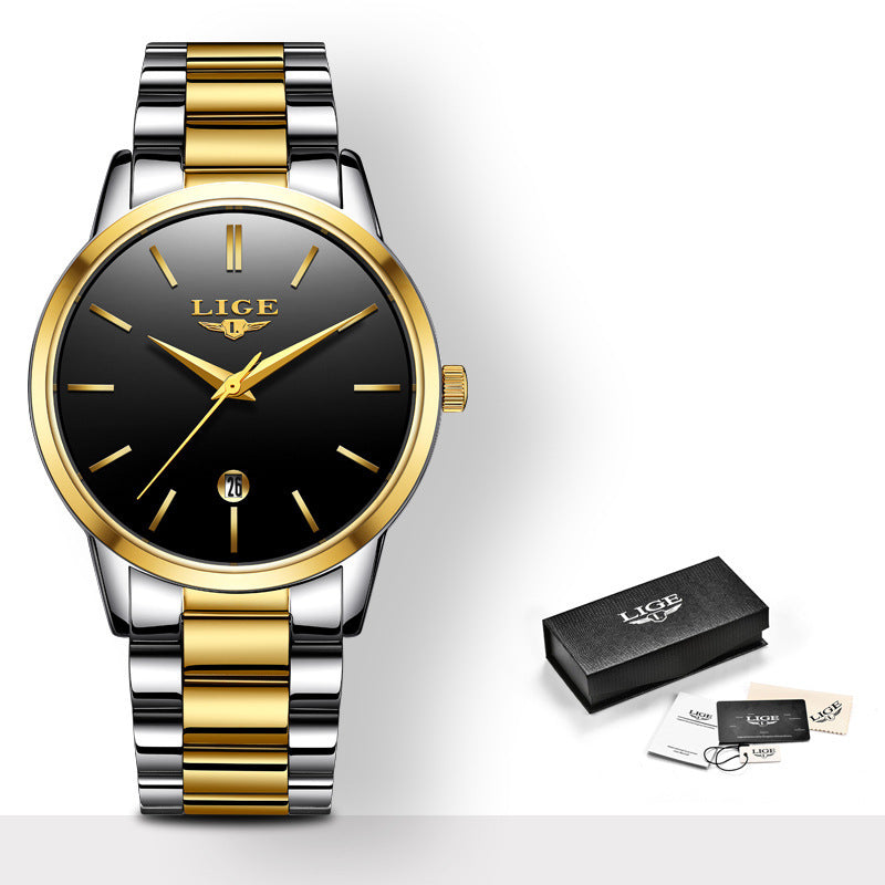 Men's Three-Hand Waterproof Quartz Watch - Classic Casual Watch
