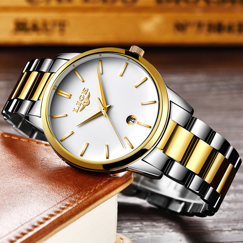 Men's Three-Hand Waterproof Quartz Watch - Classic Casual Watch
