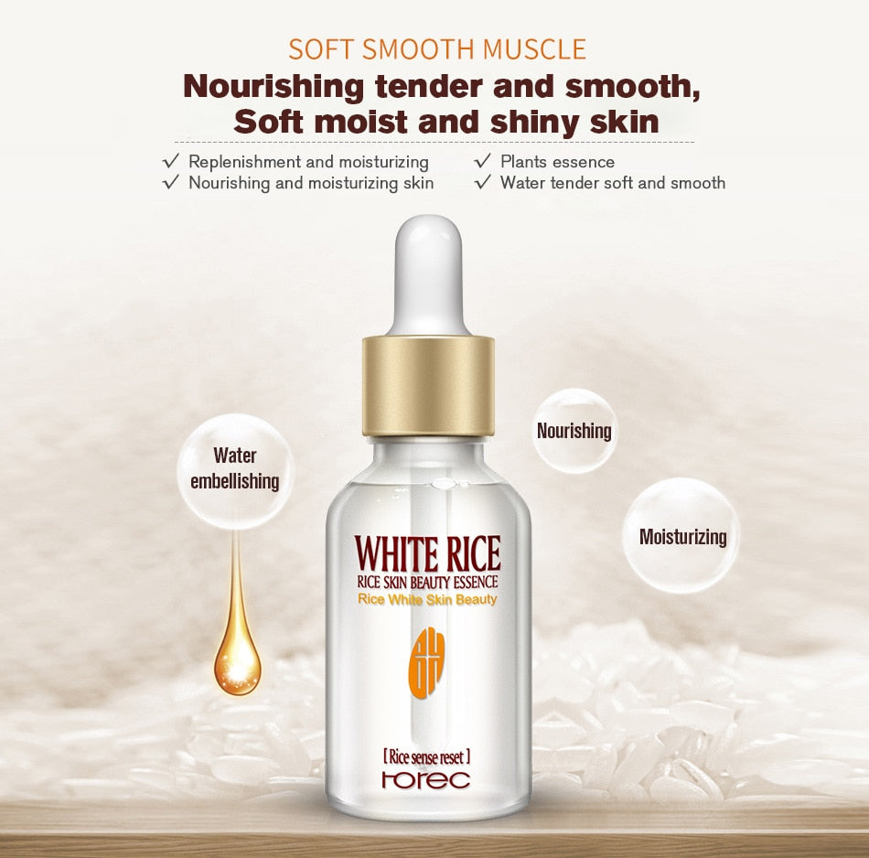 HOREC White Rice Whitening Serum - Anti-Wrinkle Moisturizing Face Cream 15ml