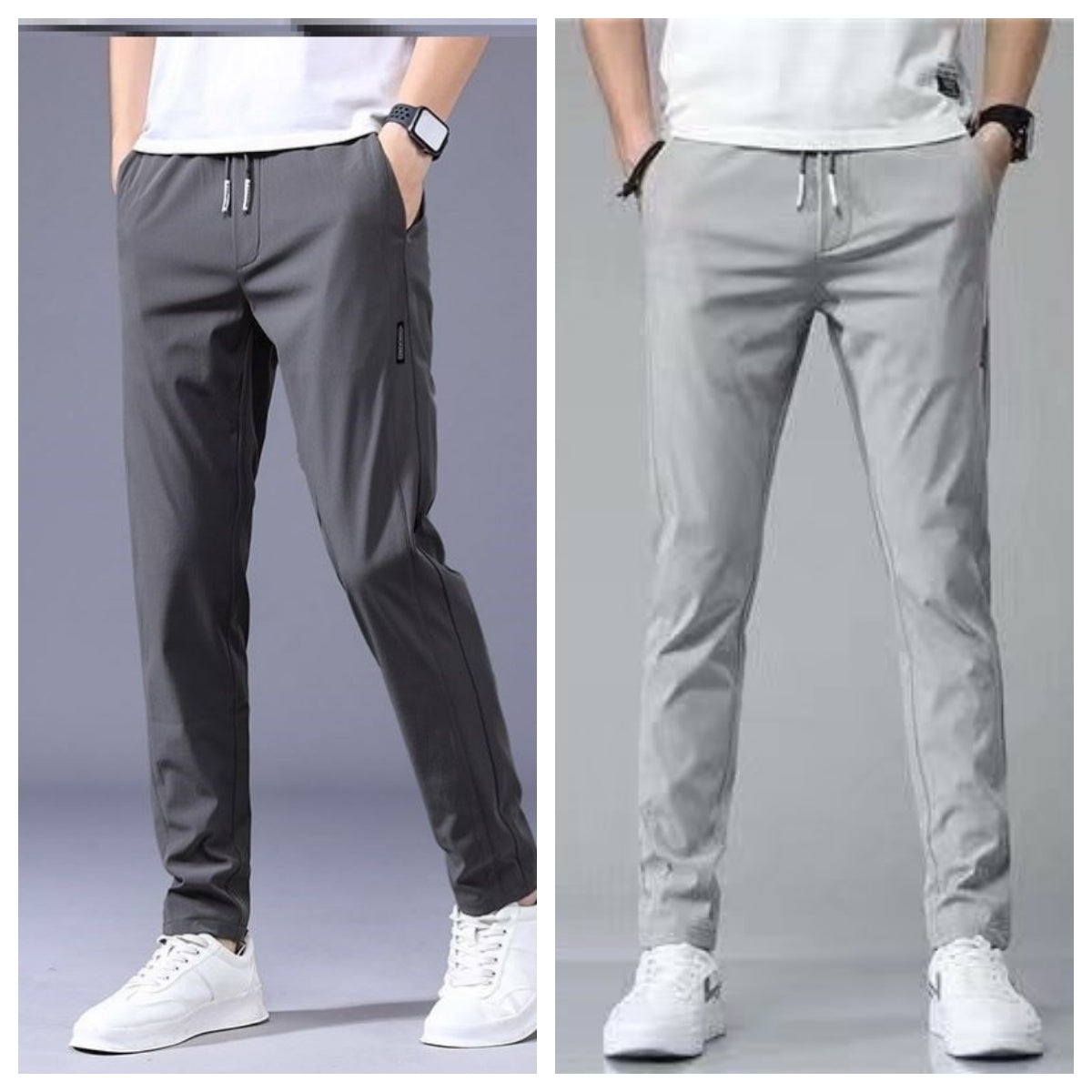 Men's Drawstring Sweatpants - Loose Straight Casual Trousers