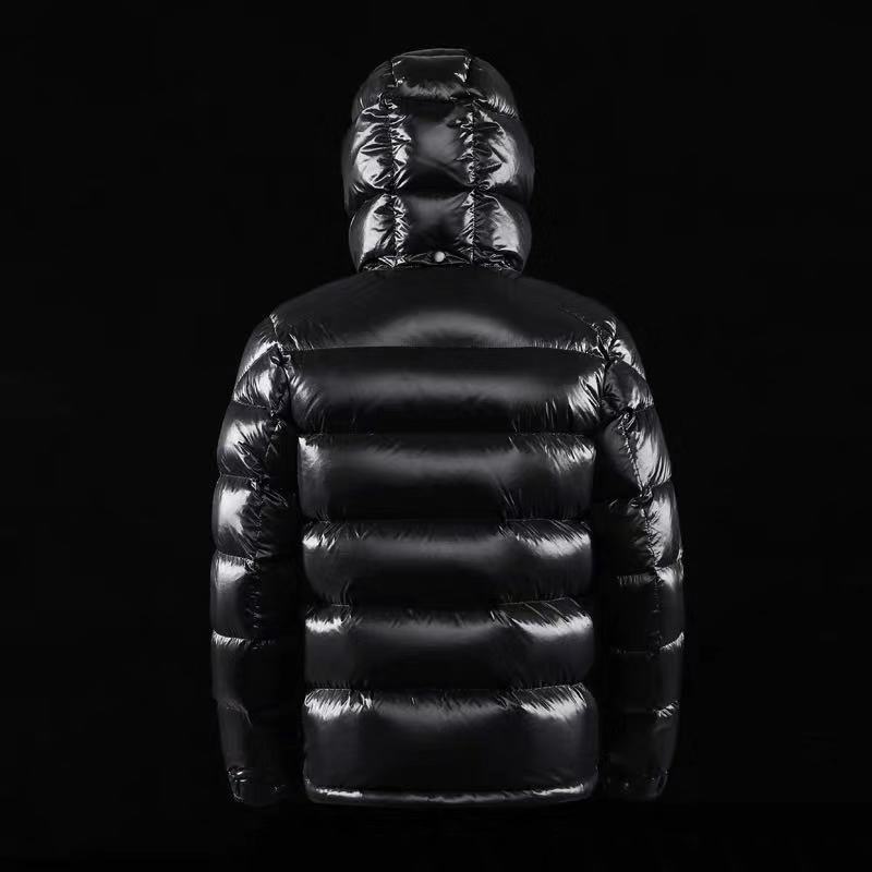 Women's Short Shiny Duck Down Jacket - Pure Color Puffer Coat
