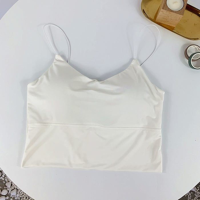 Ice Silk Gathered Thin Sling Big U Beauty Back Wrapped Chest Tube Top Underwear