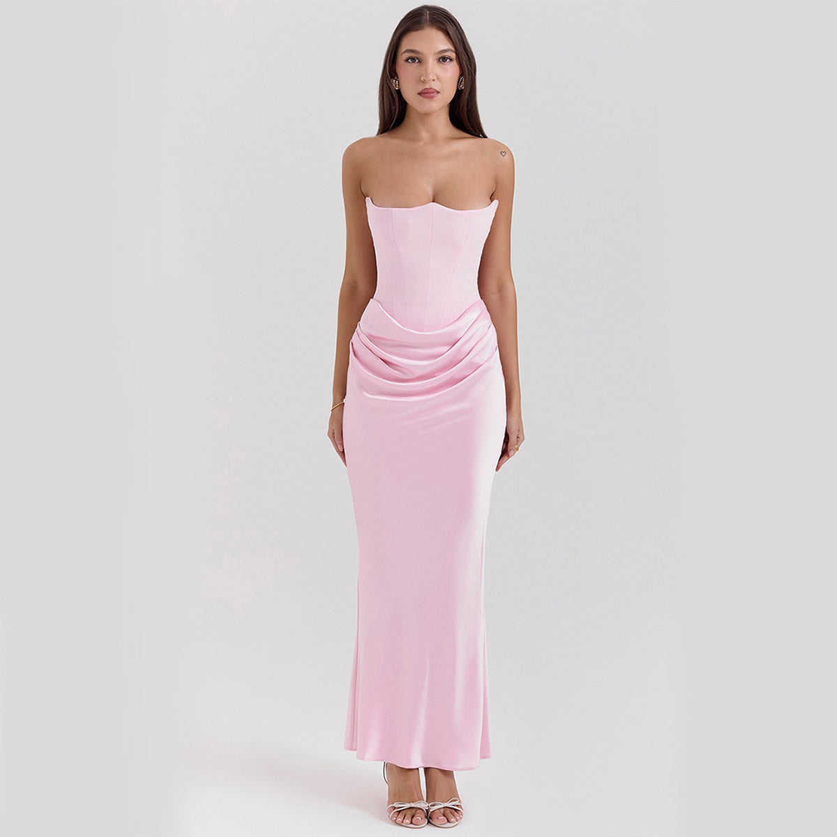 Women's Tube Top Evening Dress - Backless Party Dress