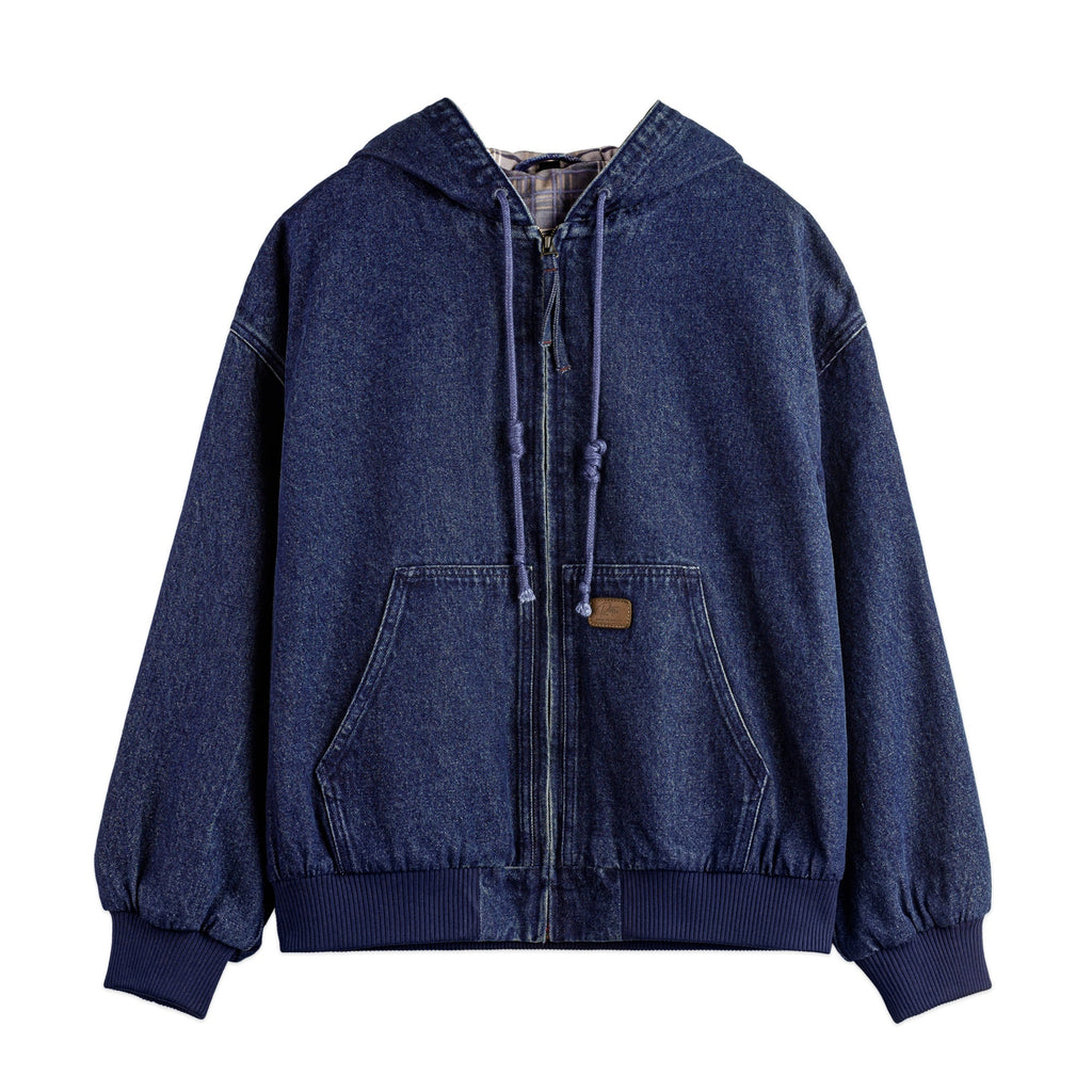 Men's American Retro Washed Hooded Denim Jacket — Workwear Style