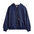 Men's American Retro Washed Hooded Denim Jacket — Workwear Style