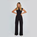 Women's Wide Leg Jumpsuit - Sleeveless V-Neck Summer Romper