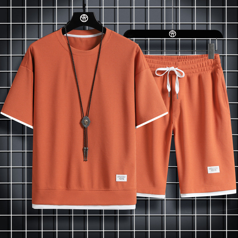 Men's Summer Short-sleeve T-shirt & Shorts Set — Casual Exercise Outfit