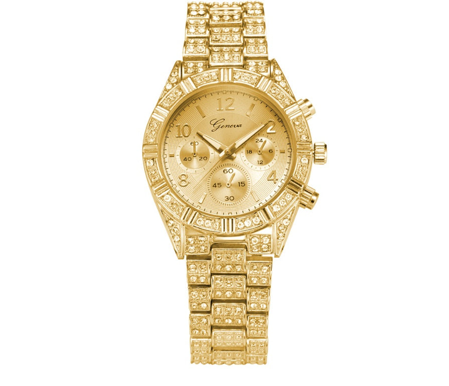 Women's Crystal Quartz Watch - Stainless Steel Bracelet