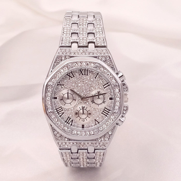 Women's Three-Eye Diamond Starry Sky Watch - Gypsophila Quartz Watch