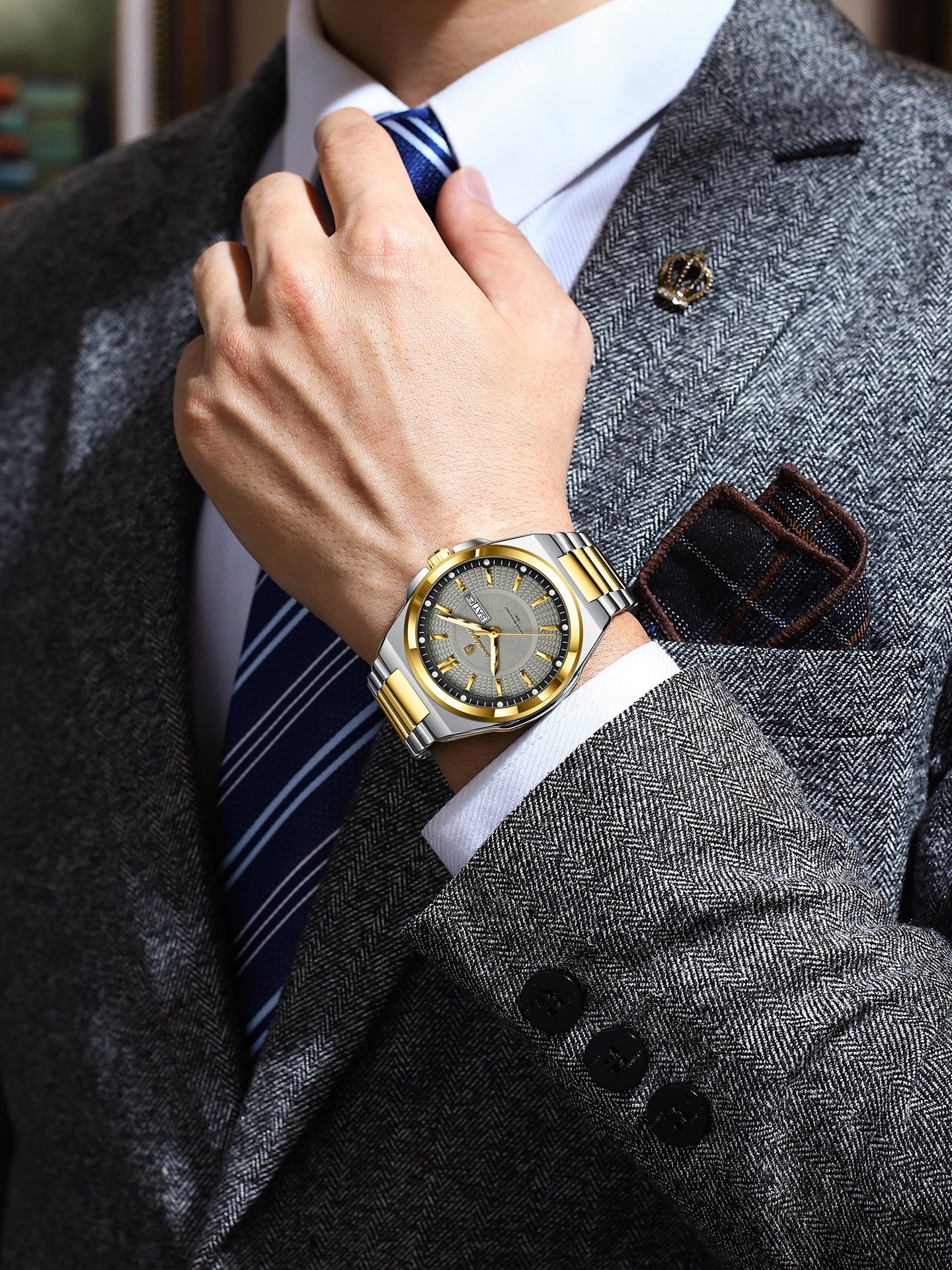 Men's Minimalist Alloy Watch - Fashionable Personalized Design Watch