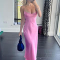 Women's Satin Slip Dress - Backless Party Dress