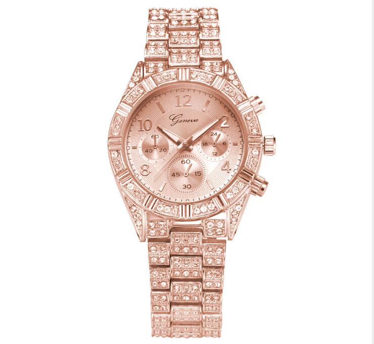 Women's Crystal Quartz Watch - Stainless Steel Bracelet