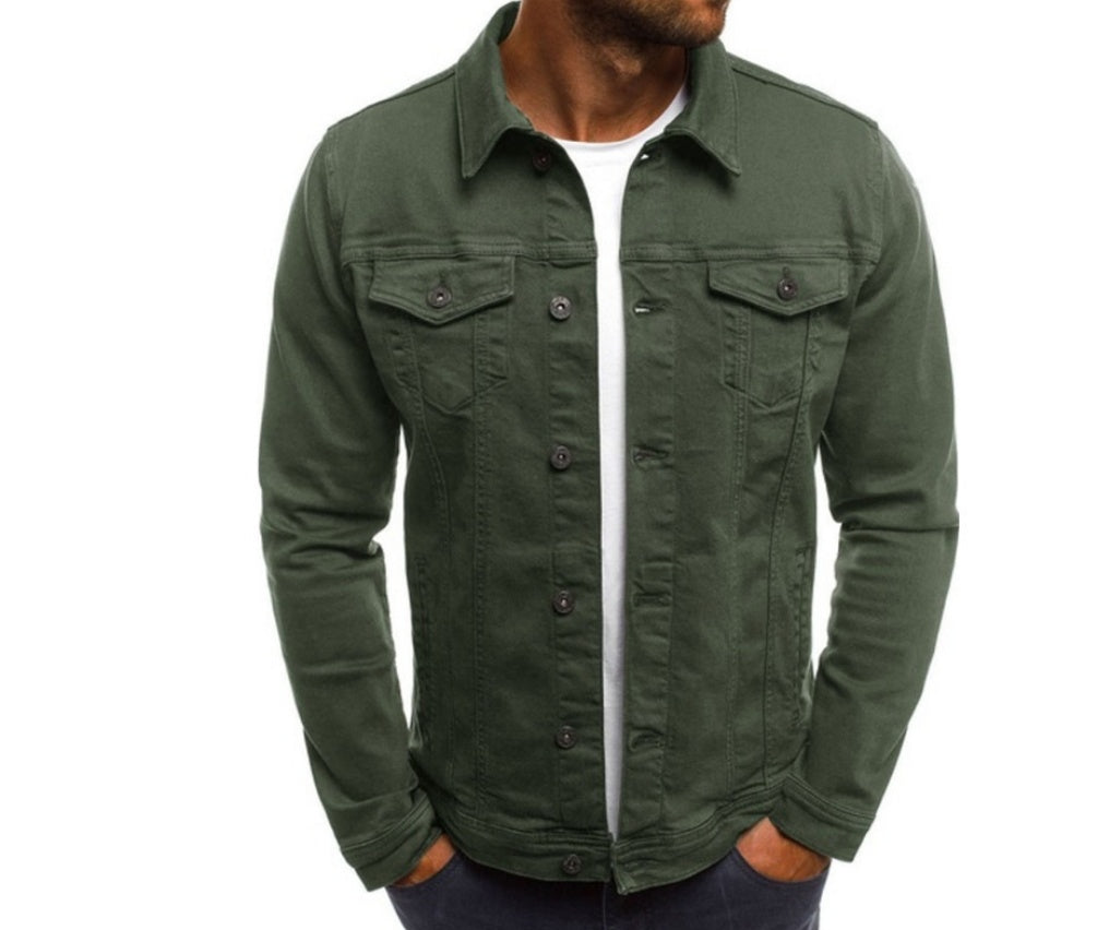 Men's Multi-Pocket Utility Jacket - Slim Fit Cargo Style