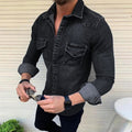 Men's Slim-Fit Denim Jacket - Cotton Mid-Length Casual Jacket