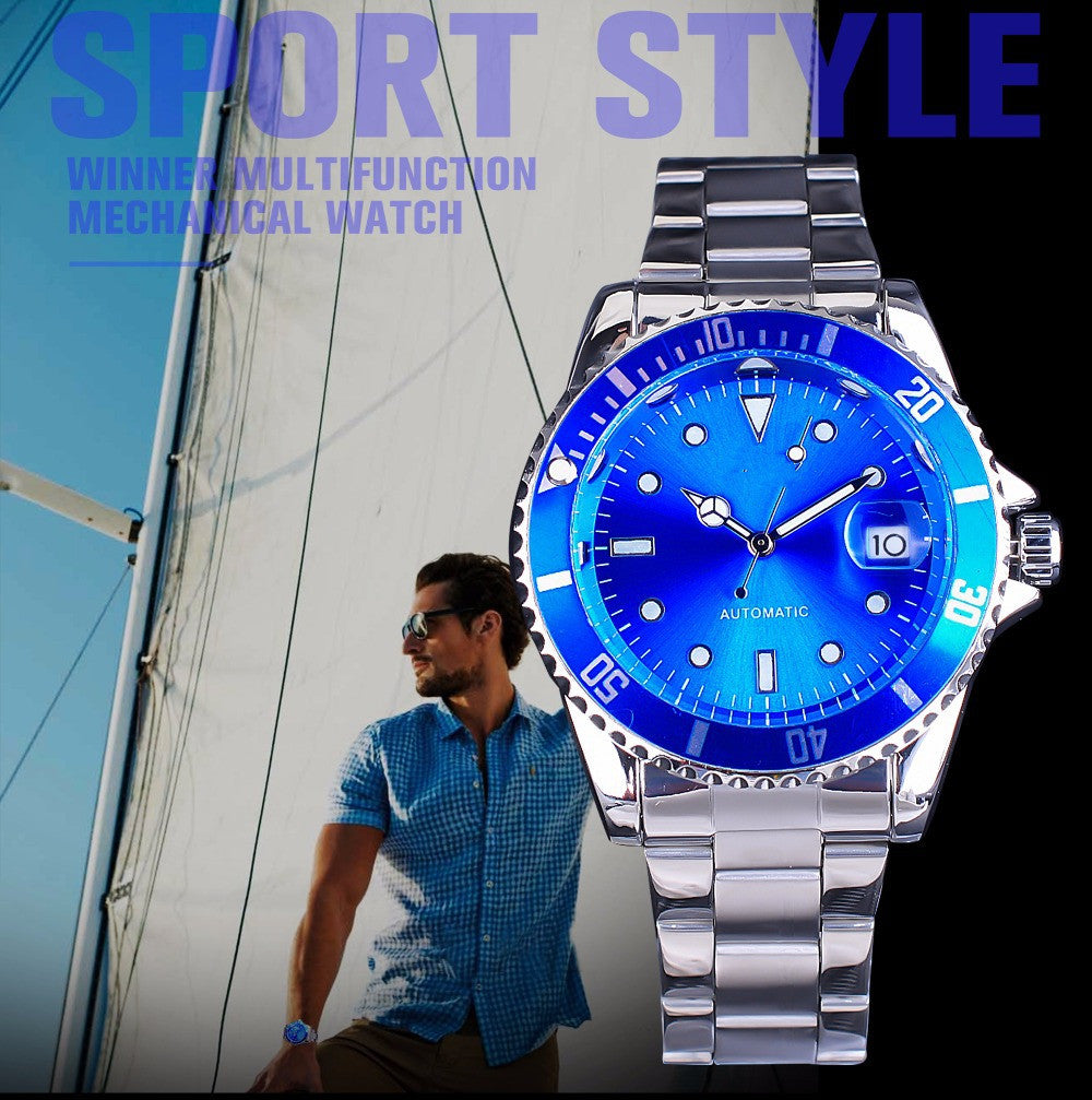 Men's Automatic Mechanical Watch - Fashion Simple Stainless Steel Watch