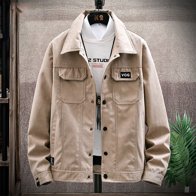 Men's Youth Denim Jacket - Polyester Casual Jacket