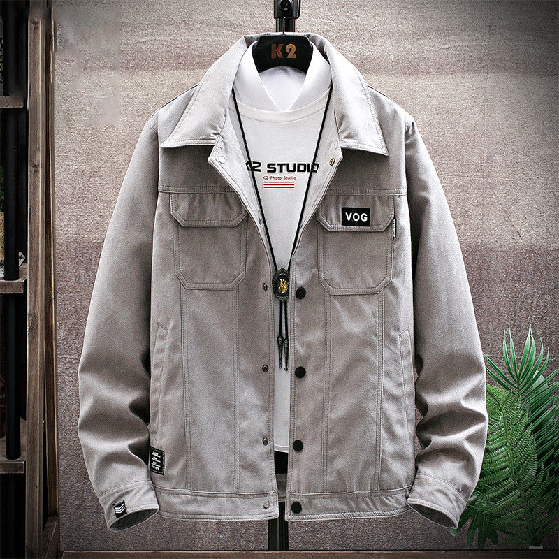 Men's Youth Denim Jacket - Polyester Casual Jacket