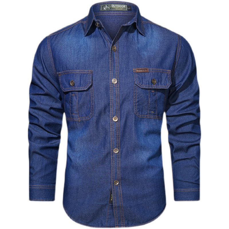 Men's Cotton Washed Denim Jacket — Loose Casual Autumn Style