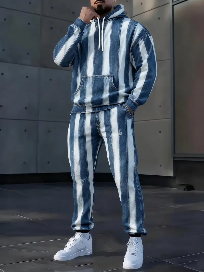 Men's 3D Print Hoodie & Pants Set - Casual Tracksuit