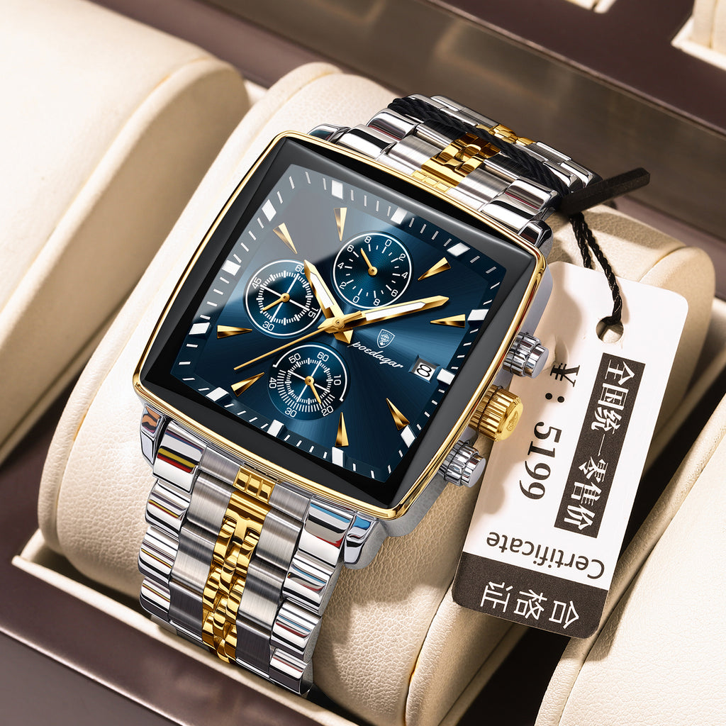 Men's Multifunctional Business Watch - Waterproof Stainless Steel Fashion Watch