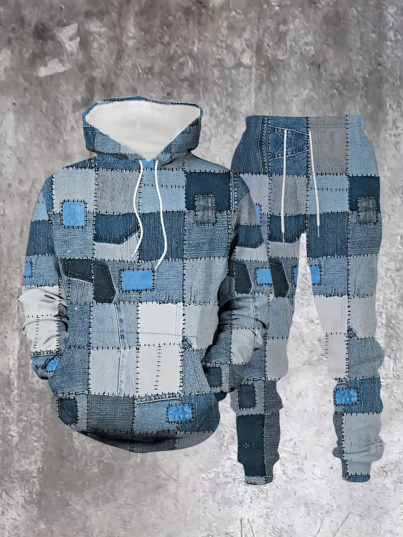 Men's 3D Print Hoodie & Pants Set - Casual Tracksuit